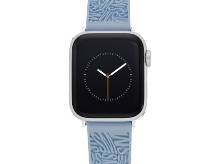 Apple Watch® RUBBER LOGO BAND 42 44 45MM BLUE Hot on Sale