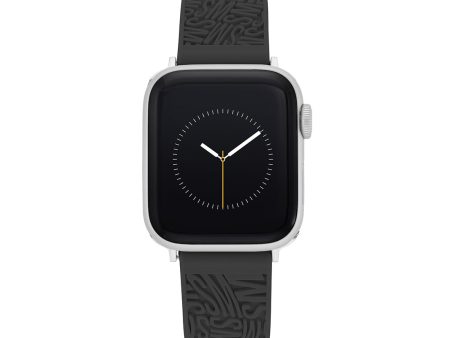 Apple Watch® RUBBER LOGO BAND 42 44 45MM BLACK Online Sale