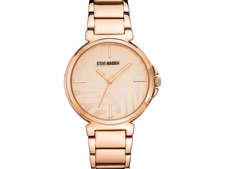 CLEAN LINE LINK WATCH ROSE GOLD on Sale