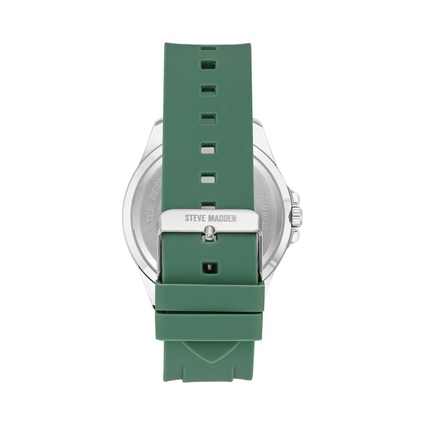 RUBBERIZED ENAMEL CASE WATCH GREEN MULTI For Cheap