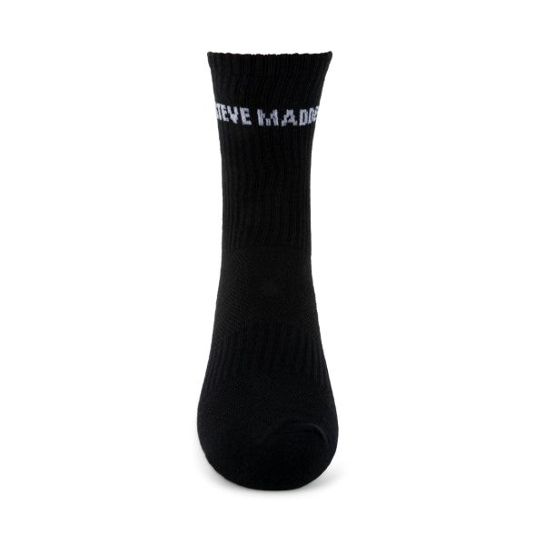 4PK WOMEN S BLACK LOGO CREW SOCKS Online now