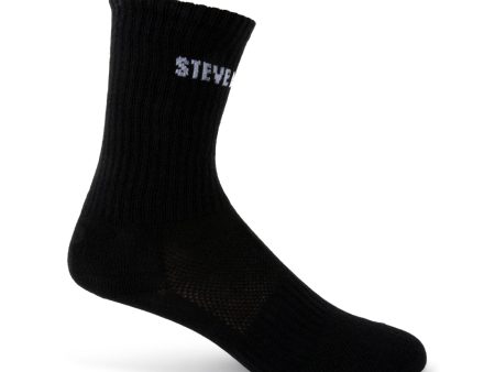 4PK WOMEN S BLACK LOGO CREW SOCKS Online now