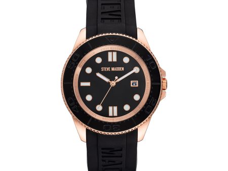 RUBBERIZED ENAMEL CASE WATCH ROSE GOLD MULTI For Discount