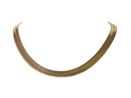 HERRINGBONE THICK CHAIN NECKLACE GOLD Online Hot Sale