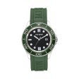 RUBBERIZED ENAMEL CASE WATCH GREEN MULTI For Cheap