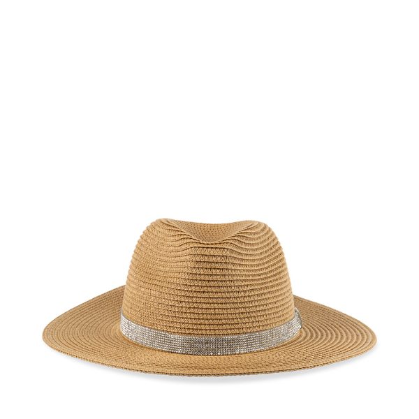 SUN HAT WITH RHINESTONE BAND NATURAL Supply