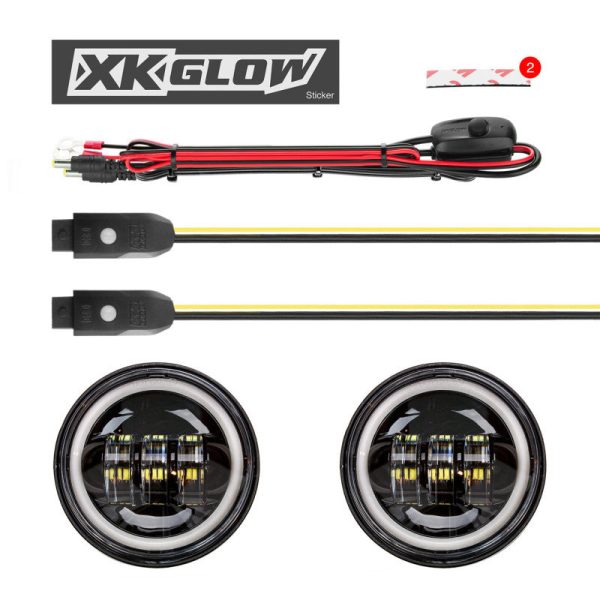 XK Glow 4.5In Black RGB LED Harley Running Light XKchrome Bluetooth App Controlled Kit Online now