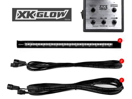 XK Glow Tube Strobe Lights w  Traffic Modes Ultra LEDs Multiple Modes + Solid On - Amber 4pc 12in Online now