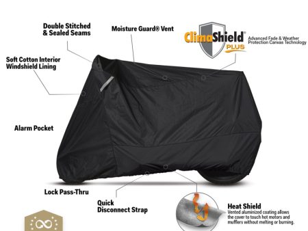 Dowco Cruisers (Small Medium Models) WeatherAll Plus Motorcycle Cover - Black Online now