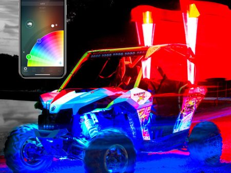 XK Glow XKchrome Advanced App Control LED Whip Light Kit for 4x4 Offroad UTV ATV 2x whip 32in Online Sale