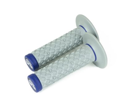 Renthal Soft Firm MX Dual Compound Grips Tapered 1 2 Waffle - Gray Blue Cheap