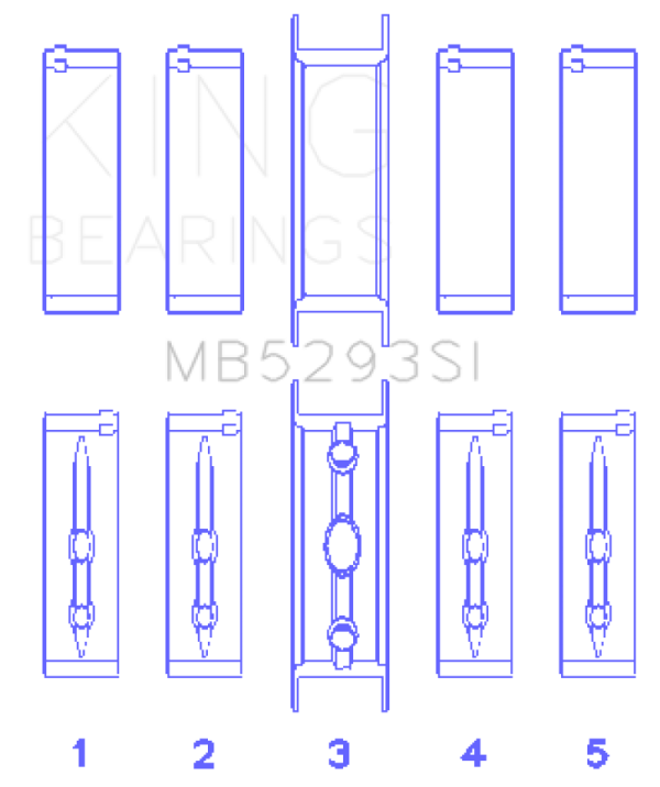 King GM 294 325 345 364CI 4.8 5.3 5.7 6.0L L20 LS1 LS2 LS4 LS6 (Size 040) Main Bearing Set Online