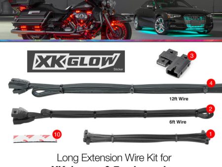 XK Glow Extension Wire Kit for XKchrome & 7 Color Series for Car Hot on Sale