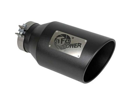 aFe Power Universal 5in Inlet 8in Outet MACH Force-XP Clamp-On Exhaust Tip - Black Hot on Sale