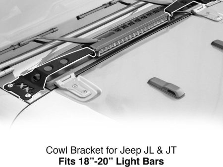 XK Glow Cowl Light Bar Bracket for Jeep Gladiator JT & Wrangler JL (18-20In Bar) Supply