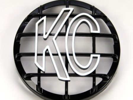 KC HiLiTES 6in. Round ABS Stone Guard for SlimLite Daylighter Lights (Single) - Black White KC Logo Fashion