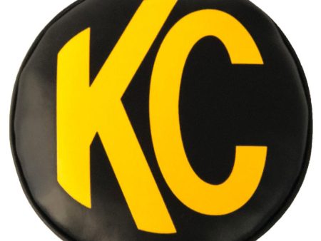 KC HiLiTES 8in. Round Soft Cover (Pair) - Black w Yellow KC Logo Online Hot Sale