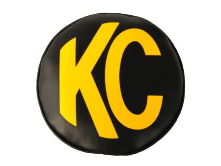 KC HiLiTES 6in. Round Soft Cover (Pair) - Black w Yellow KC Logo For Sale