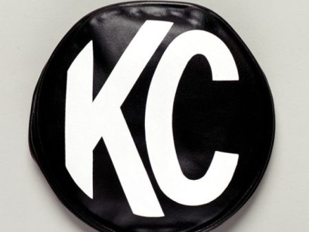 KC HiLiTES 6in. Round Soft Cover (Pair) - Black w White KC Logo on Sale