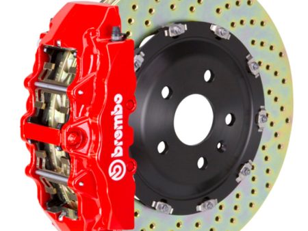 Brembo 15-23 Mustang GT 15-23 Mustang V6 EcoBoost Fr GT BBK 6Pist Cast 380x34 2pc Rotor Drilled-Red For Sale