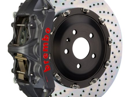 Brembo 15-23 Mustang GT V6 EcoBoost Front GTS BBK 6 Piston Cast 380x34 2pc Rotor Drilled-Black HA For Sale