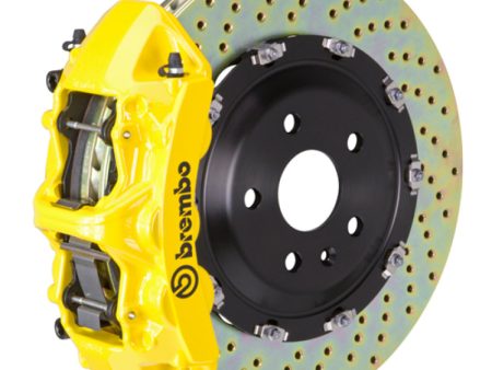 Brembo 15-23 Mustang GT V6 EcoBoost Front GT BBK 6 Piston Cast 380x34 2pc Rotor Drilled- Yellow Online