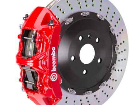 Brembo 15-23 Mustang GT (S550) Front GT BBK 6 Piston Cast 405x34 2pc Rotor Drilled-Red Online