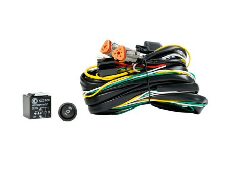 KC HiLiTES Wiring Harness FLEX ERA w 40 AMP Relay & 3 Position LED Rocker Switch (3-Pin Deutsch Con) Supply