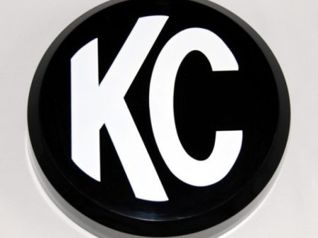 KC HiLiTES 6in. Round Hard Cover for Daylighter SlimLite Pro-Sport (Single) - Black w White KC Logo For Discount