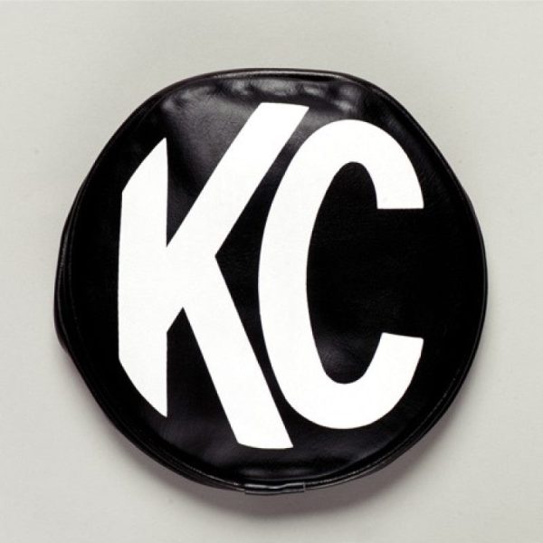 KC HiLiTES 6in. Round Soft Cover (Pair) - Black w Yellow KC Logo For Sale