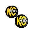 KC HiLiTES 8in. Round Soft Cover HID (Pair) - Black w Yellow Brushed KC Logo on Sale