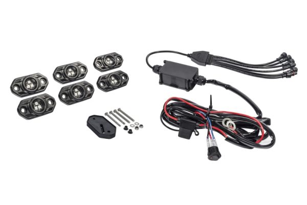 KC HiLiTES C-Series RGB LED Rock Light Kit (Incl. Wiring) - Set of 6 Supply