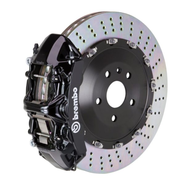 Brembo 15-23 Mustang GT (S550) Front GT BBK 6 Piston Cast 405x34 2pc Rotor Drilled-Black Discount