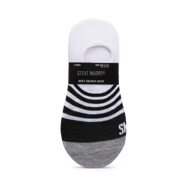 5PK MEN S WHITE MULTI SNEAKER SOCKS Online Hot Sale